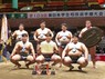 東日本学生相撲選手権大会でAクラス団体優勝を果たした日体大（前列左から）デルゲルバト、杉本弘樹、依田蒼基、（後列左から）ブフチョローン、クリストファー、落合俊、新川大楽