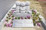 両親が事故現場の近くに建てたモニュメント。「子供たちの“笑顔の花”がいつまでも咲き続きますように」と刻まれている＝名古屋市瑞穂区で2023年3月24日午前11時10分、熊谷佐和子撮影