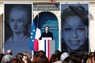 中絶の権利を明記する式典で演説するマクロン仏大統領＝パリで8日、ロイター