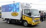 実証事業で食品の巡回配送に使われる燃料電池トラック＝大分市で2024年4月11日午前11時18分、李英浩撮影