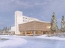 新しい砂川パークホテルの完成予想図。ホテルの奥にサービス付き高齢者向け住宅が一体的に整備される
